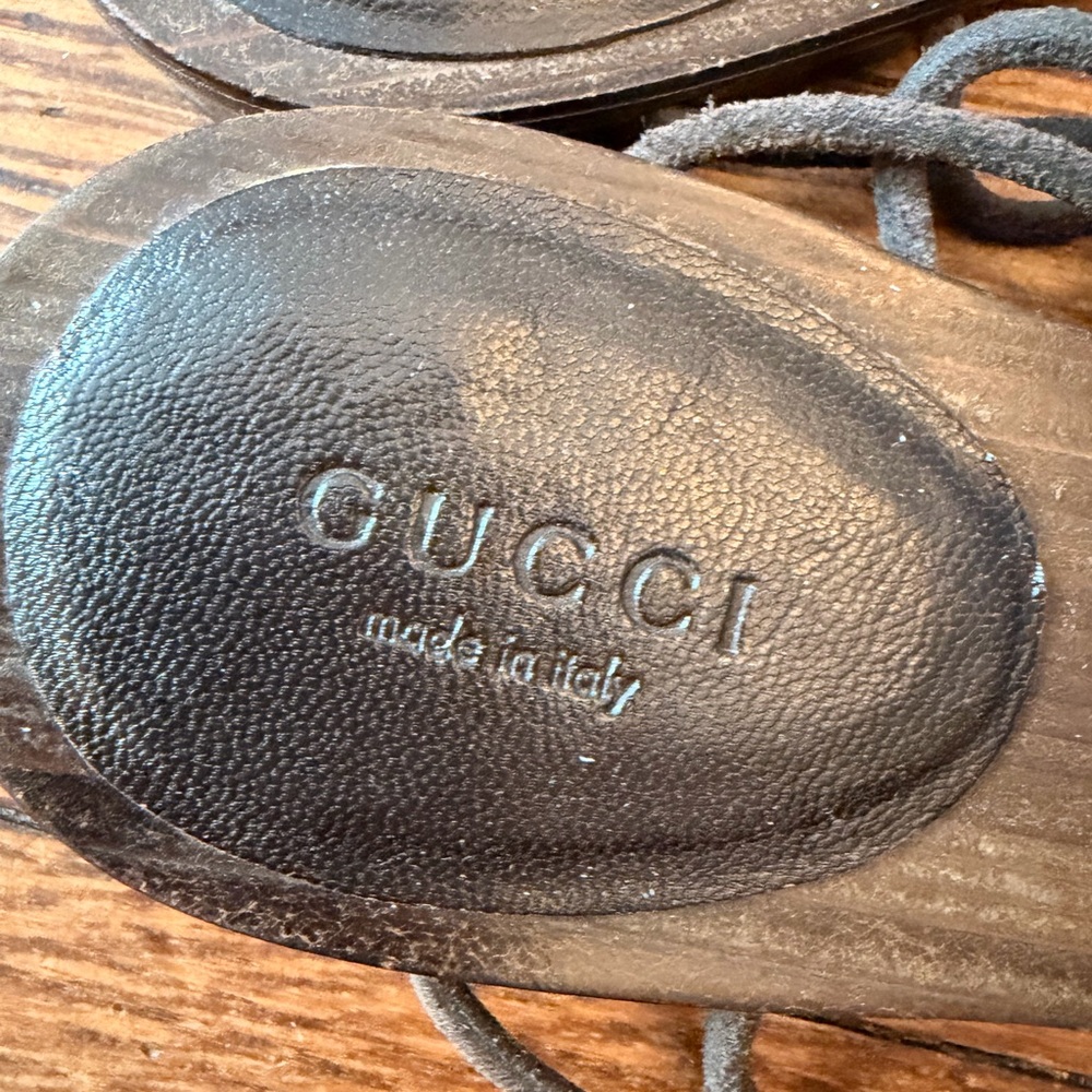 Gucci by Tom Ford Wood/leather sandals - Picture 3 of 5